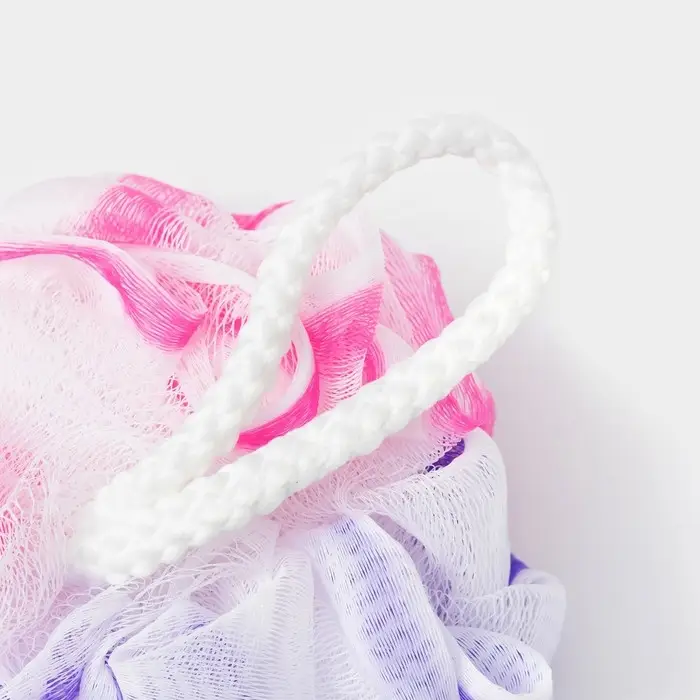 Мочалка для тела Доляна, розовый/фиолетовый