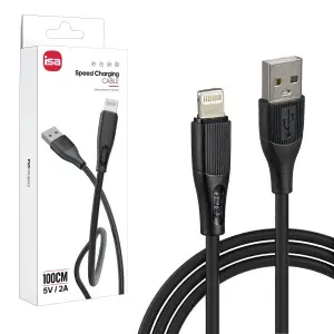 Кабель USB на Lightning 1m 2A X6 ISA черный