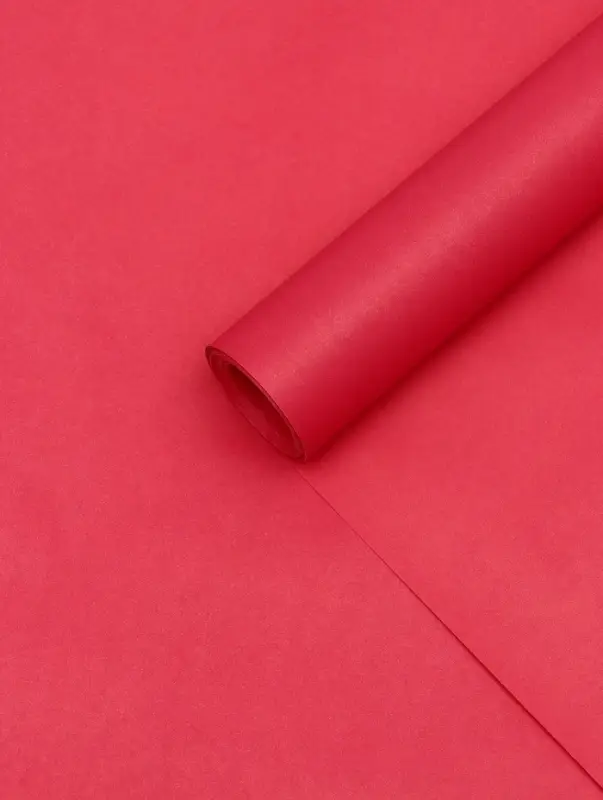 Бумага упаковочная крафт двусторонняя, малиновый, 0.68&times;10 &plusmn;5% м, 70 г/м&sup2;