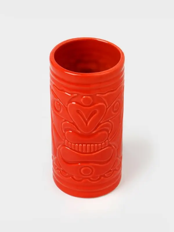 Стакан для коктейлей &laquo;Тики остров&raquo;, 400 мл, d=7 см, h=14.5 см, керамика, красный