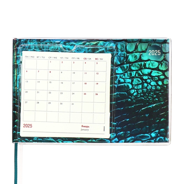 Еженедельник датир 2025г 180х127мм мягк обл ПВХ 64л ESCALADA ЗМЕЯ ЗЕЛЁНАЯ, кр бл 70 г/м² Еженедельник датир 2025г 180х127мм мягк обл ПВХ 64л ESCALADA ЗМЕЯ ЗЕЛЁНАЯ, кр бл 70 г/м²