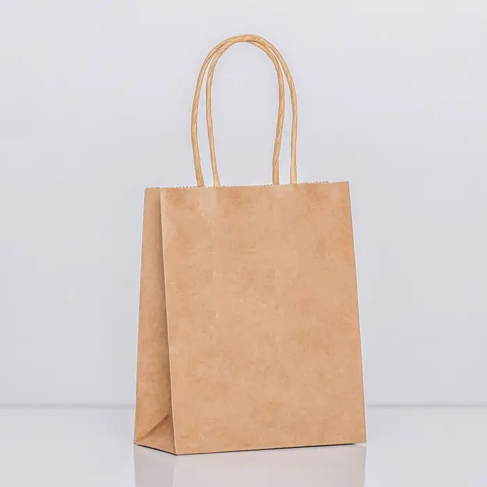 Пакет крафт без печати, круглая ручка, 15×11×6 см, 120 г Пакет крафт без печати, круглая ручка, 15×11×6 см, 120 г