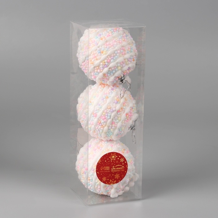 Набор шаров пластик d-8 см, 3 шт Набор шаров пластик d-8 см, 3 шт "Маттео"