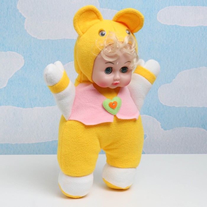 Кукла мягкая  Кукла мягкая "Маша в костюме с ушами" для девочек, резина, текстиль, 40 см, микс