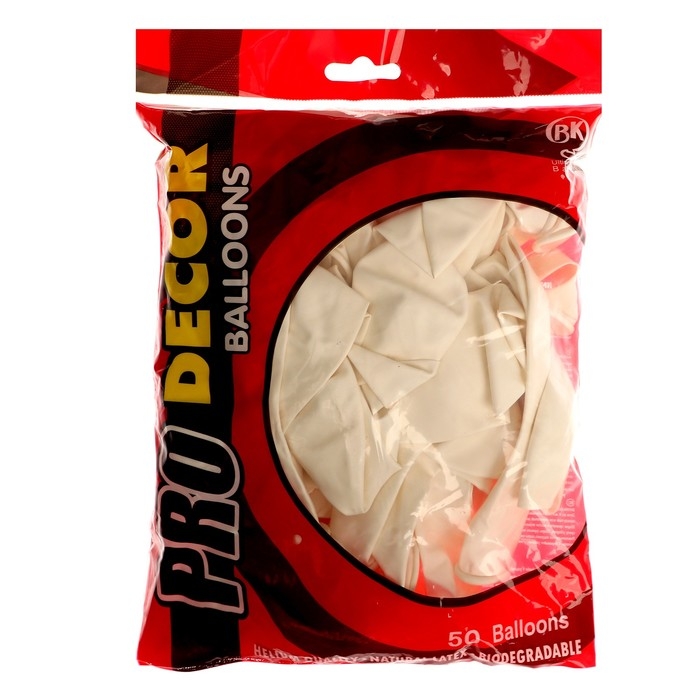 Шар латексный 14 Шар латексный 14", пастель, набор 50 шт., цвет белый