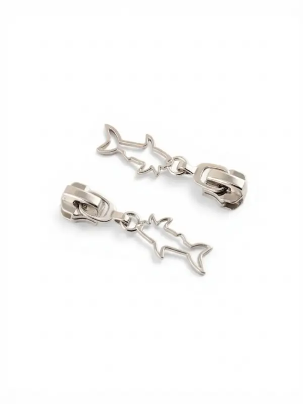 Бегунок для металлической молнии, №5, &laquo;Акула&raquo;, 10 шт., цвет никель