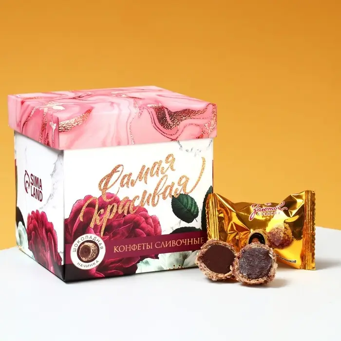 Подарочный набор &laquo;Самая прекрасная&raquo;: чай 50 г., печенье брауни 120 г., конфеты 110 г.