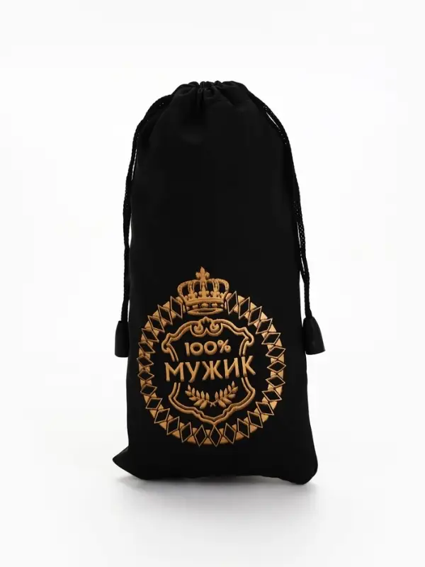 Стопки в чехле &laquo;100% Мужик&raquo;: нержавеющая сталь, набор 3 шт.&times;30 мл