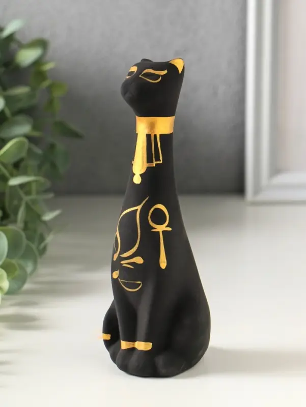 Фигурка керамика &laquo;Кот Египетский&raquo;, 15 см, чёрный