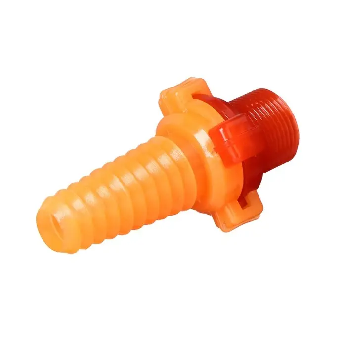 Штуцер, наружная резьба 3/4 Штуцер, наружная резьба 3/4", под шланг 3/4" (19 мм) – 1" (25 мм), разъёмное соединение «Байонет», пластик, МИКС