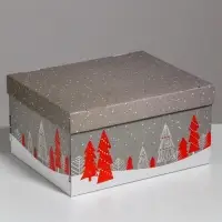 Коробка подарочная новогодняя складная &laquo;Новогоднее поздравление&raquo;, 31&times;25.5&times;16 см, Новый год