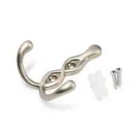 Крючок мебельный CAPPIO PIGTAIL, двухрожковый, цвет матовый сатиновый никель