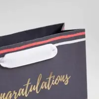 Пакет подарочный крафтовый, упаковка, «Congratulations», S 15 х 12 х 5.5 см