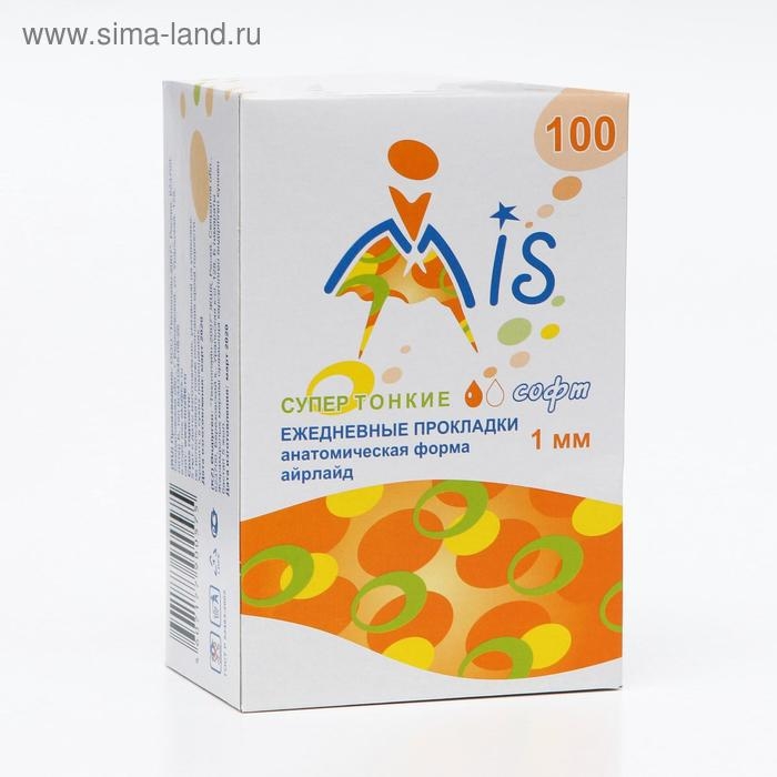 Прокладки ежедневные  Прокладки ежедневные "Mis" супер тонкие айрлайд софт анатомическая форма, 100 шт.
