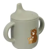 Поильник силиконовый с носиком, с ручками 6+ мес, 200 мл, серый, Крошка Я