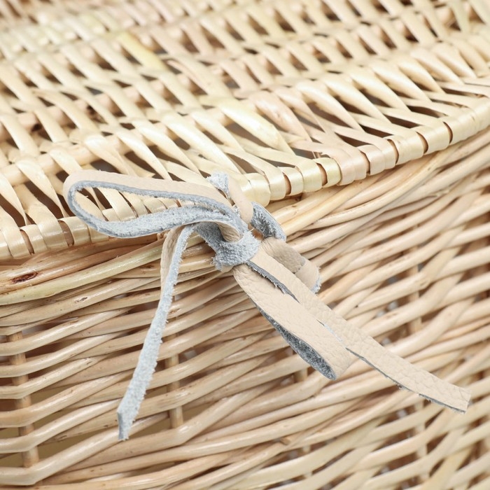 Корзина «Пикник», с крышкой, №1, дно:16х31 см, верх:40х28 см, H=25/45 см, ива Корзина «Пикник», с крышкой, №1, дно:16х31 см, верх:40х28 см, H=25/45 см, ива