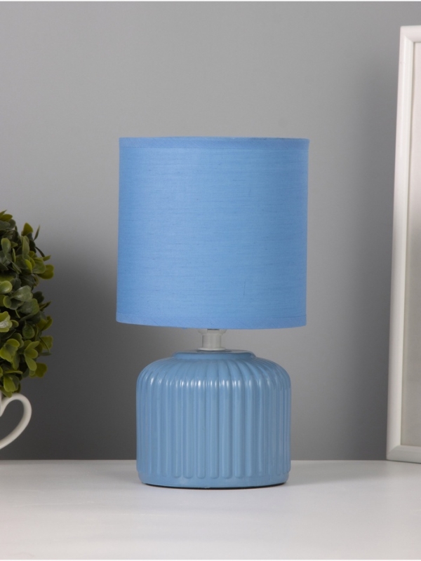 Лампа настольная Лампа настольная "Муза" 40Вт Е14 синий 13х13х23см