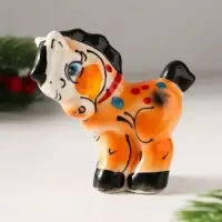 Сувенир Конь Яхонт, 8х8,5х3,5 см, гжель, цвет