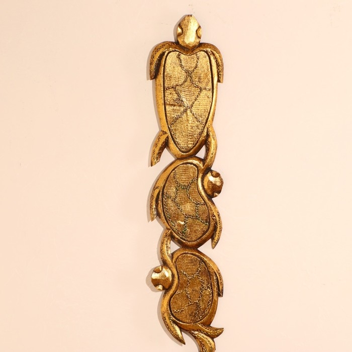 Панно дерево  Панно дерево "Золотые черепашки" 96х16х1,5 см