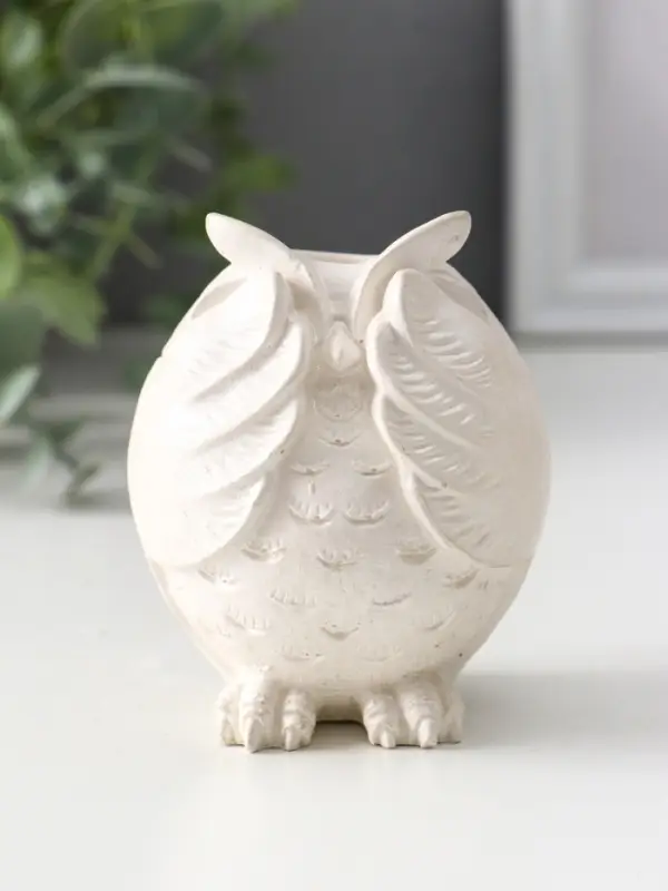 Подсвечник для тонкой свечи «Сова», 8×6.5×6 см, перламутр