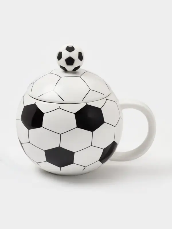 Кружка &laquo;Футбольный мяч&raquo;, 420 мл, 14&times;10&times;13 см, керамика, белая