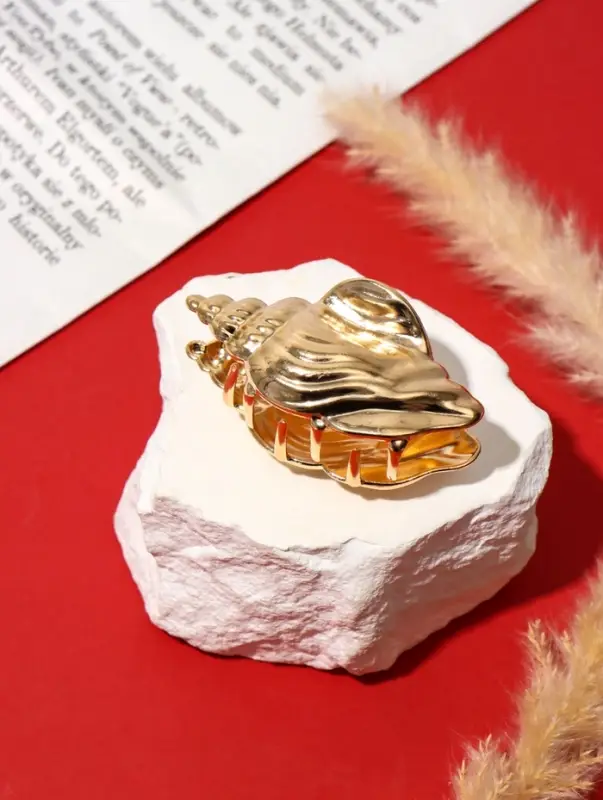 Краб для волос "Лейла море" раковина витая, 7 см, золото