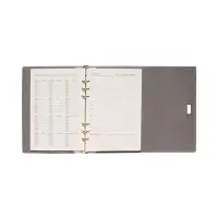 Органайзер на кольцах, А5, с клапаном, 80л, линия, к/зам, с ручкой, Серый