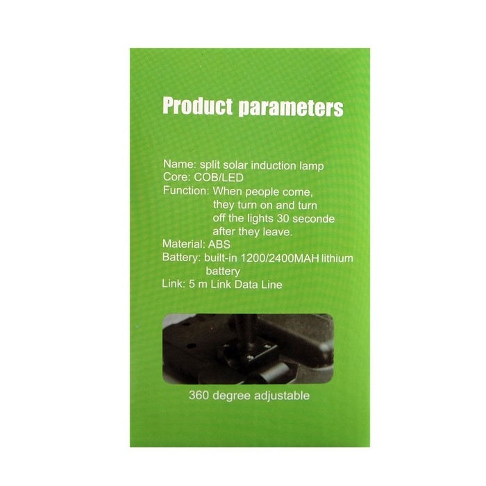 Светодиодный прожектор на солнечной батарее 18 Вт, выносная панель, 15×11×4 см, 6500К Светодиодный прожектор на солнечной батарее 18 Вт, выносная панель, 15×11×4 см, 6500К