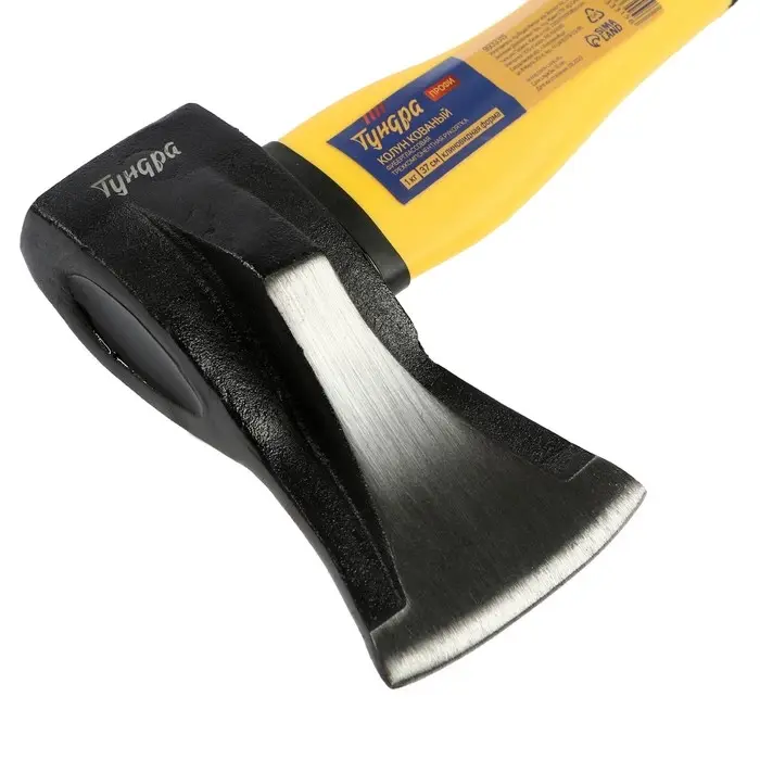 Колун кованый ТУНДРА ПРОФИ, клиновидная форма, фиберглассовое 3К топорище 37 см, 1 кг Колун кованый ТУНДРА ПРОФИ, клиновидная форма, фиберглассовое 3К топорище 37 см, 1 кг