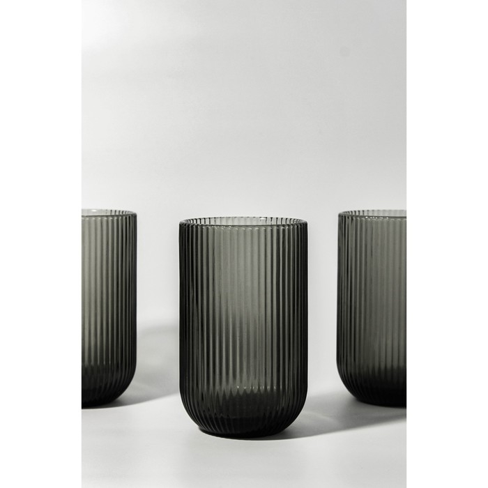 Стакан стеклянный Magistro «Грани», 400 мл, 8×13 см, цвет графит