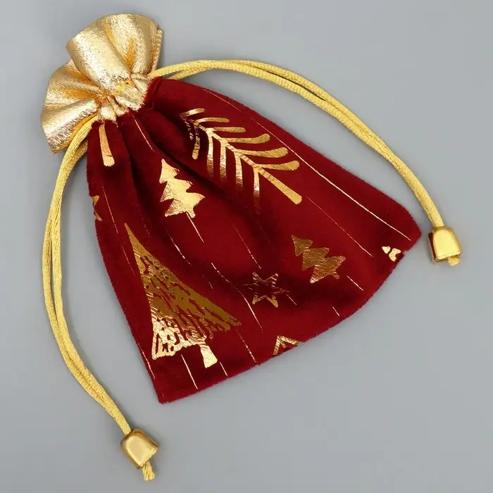 Мешочек подарочный плюш «Сказка с тобой», ёлки, тиснение, 10 х 12 см +/- 1.5 см Мешочек подарочный плюш «Сказка с тобой», ёлки, тиснение, 10 х 12 см +/- 1.5 см