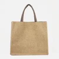 Сумка - шоппер, на магните, 34&times;17&times;30 см, с принтом, бежевая