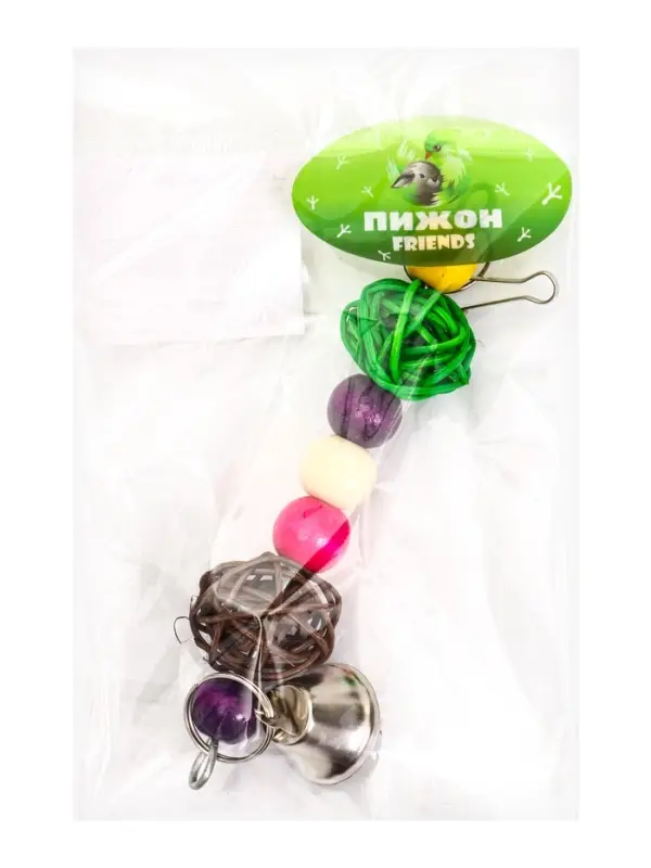 Игрушка для птиц "Гантели", 15 х 8 см, микс цветов
