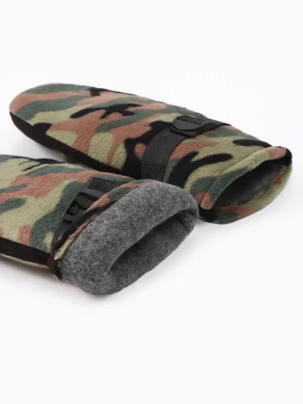 Варежки зимние мужские флисовые р-р 25 см цв.хаки