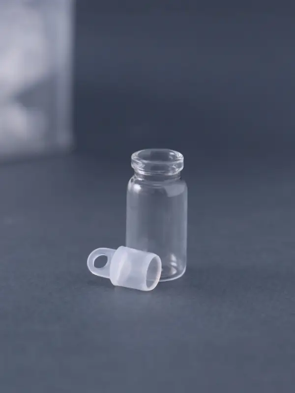 Баночка для хранения с пробкой и петелькой, стекло, для творчества и декора, 1.5 мл, набор 100 шт., 1.1&times;1.1&times;2.2 см