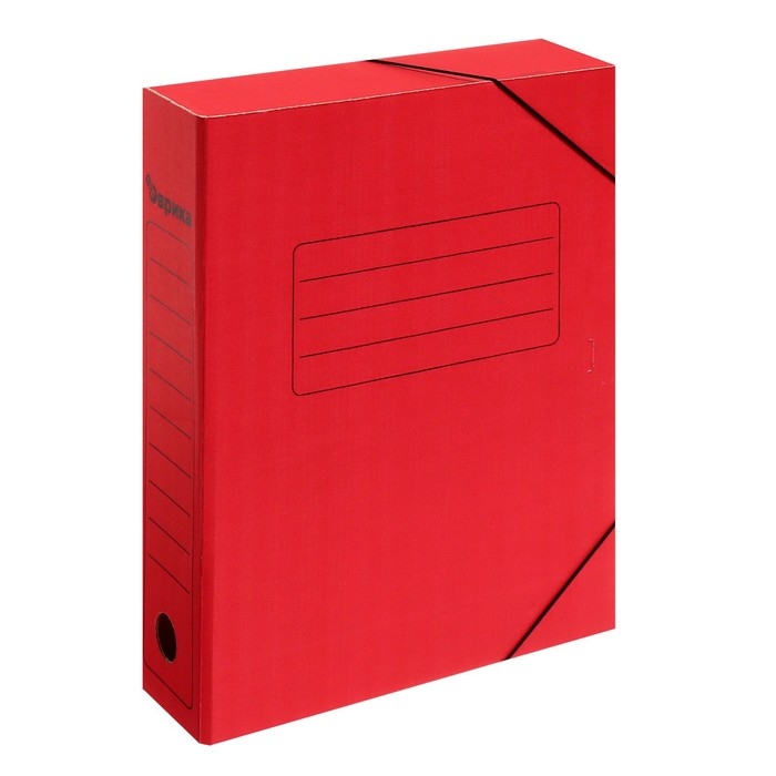 Папка архивная на резинках Calligrata, микрогофрокартон, 75 мм, до 700 л, красный Папка архивная на резинках Calligrata, микрогофрокартон, 75 мм, до 700 л, красный