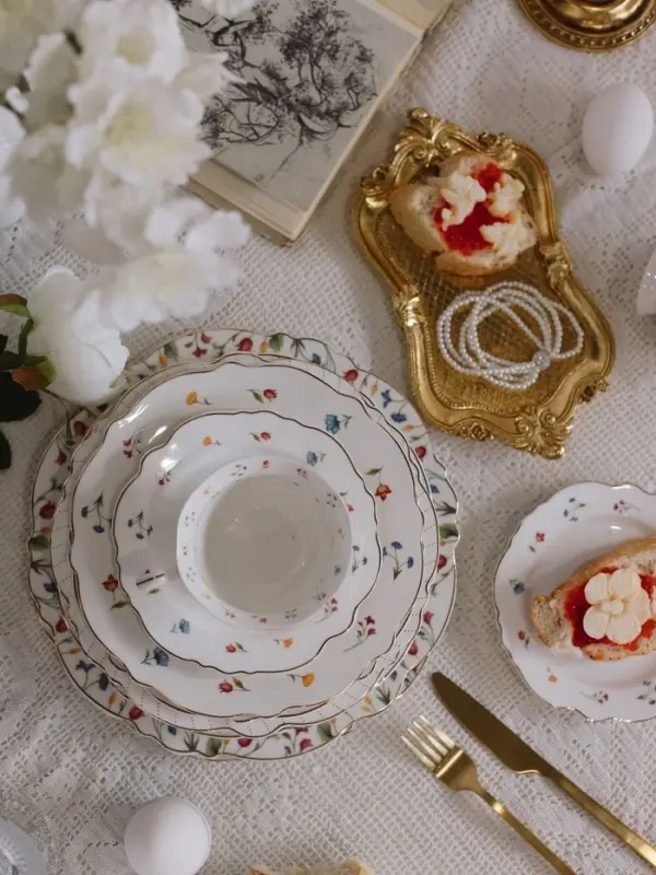 Тарелка WY Flowers song, d=26.5 см, фарфор, белая