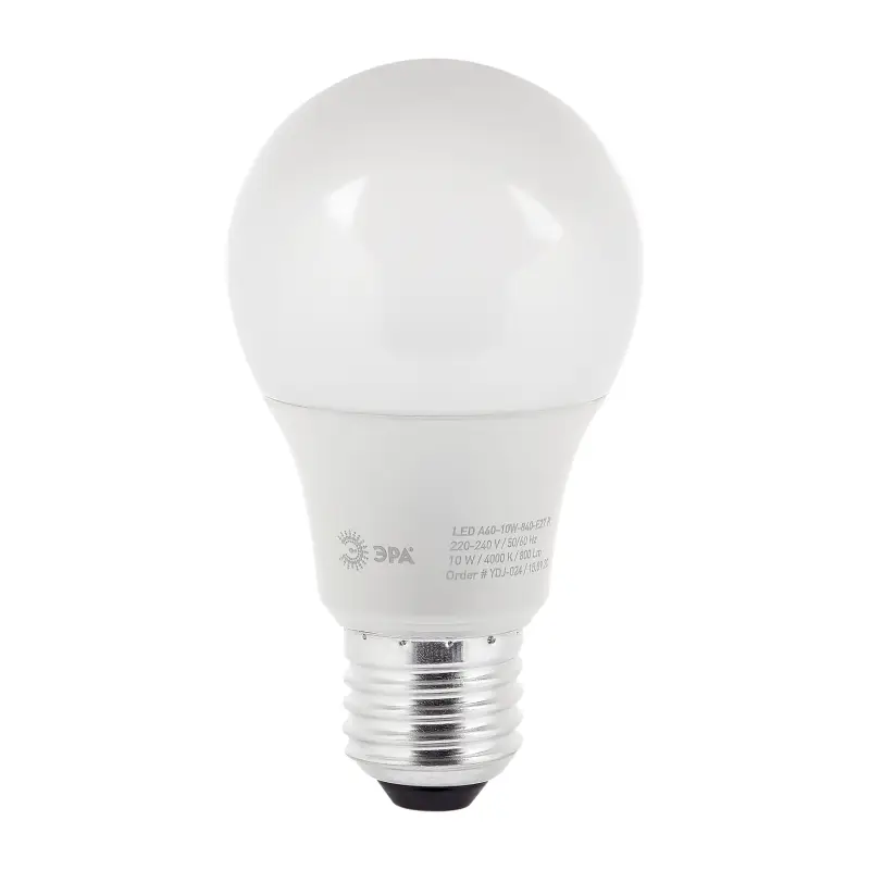 Лампа светодиодная LED 10 Вт 800Лм 4000К груша нейтральный E27 220-240В LED A60-10W-840-E27 Red Line