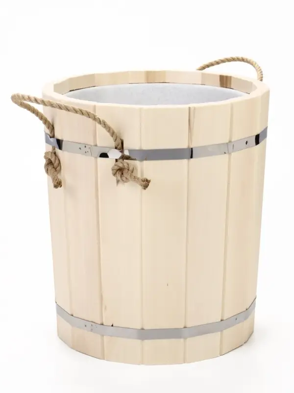 Ведро-запарник для бани и сауны, 20 л, деревянное, пластмассовая вставка
