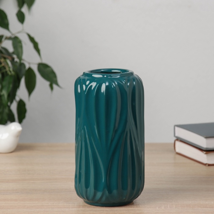 Ваза керамика настольная Ваза керамика настольная "Лиам" d-6см, h-20х10 см, зелёный