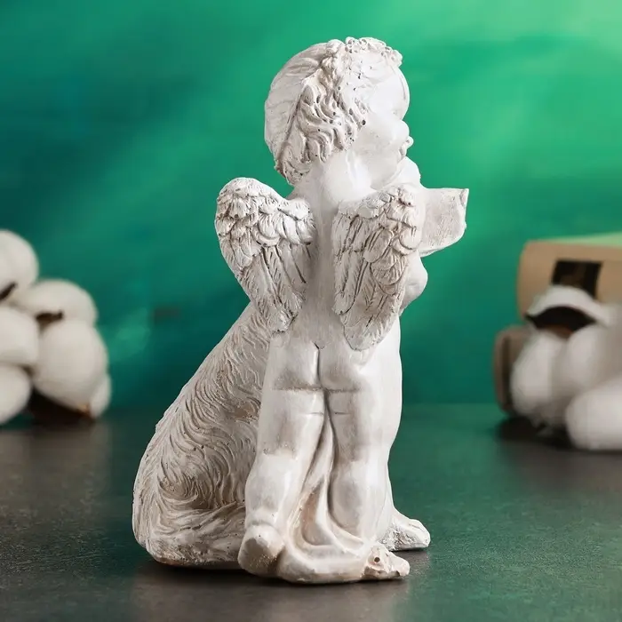 Фигурка полистоун &laquo;Ангелочек с собакой&raquo;, 17&times;12&times;10 см
