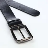 Ремень мужской, ширина 3.5 см, винт, один прокол, пряжка металл, чёрный