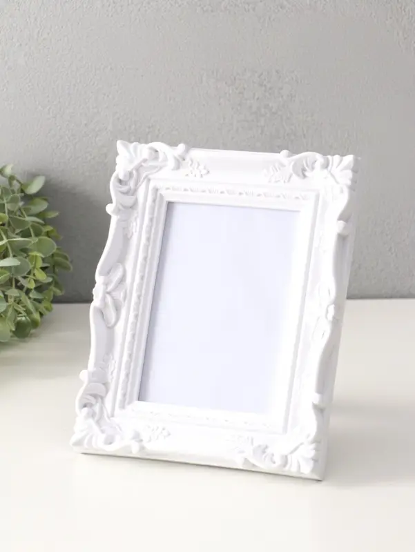 Фоторамка пластик 13х18 см "Узорная" белая 23,5х19 см