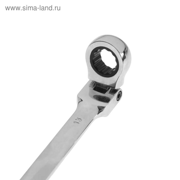 Ключ комбинированный трещоточный шарнирный ТУНДРА, CrV, полированный, 72 зуба, 13 мм Ключ комбинированный трещоточный шарнирный ТУНДРА, CrV, полированный, 72 зуба, 13 мм