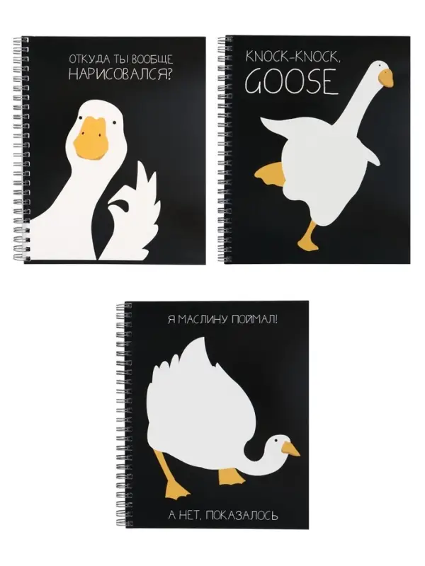 Компл тетр из 3шт 96л кл на гребне Гусь, обл мел карт, офсет (10296898) Компл тетр из 3шт 96л кл на гребне Гусь, обл мел карт, офсет (10296898)