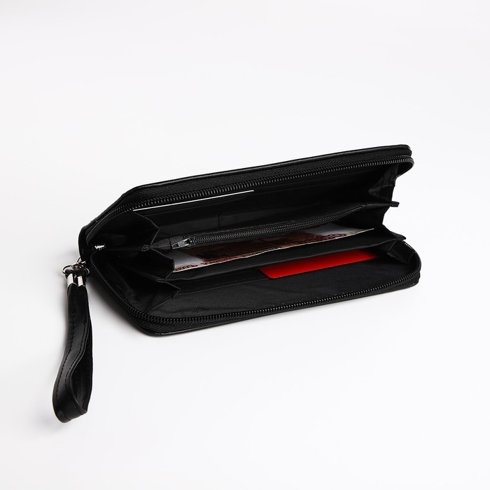 Кошелёк женский на молнии, цвет чёрный Кошелёк женский на молнии, цвет чёрный