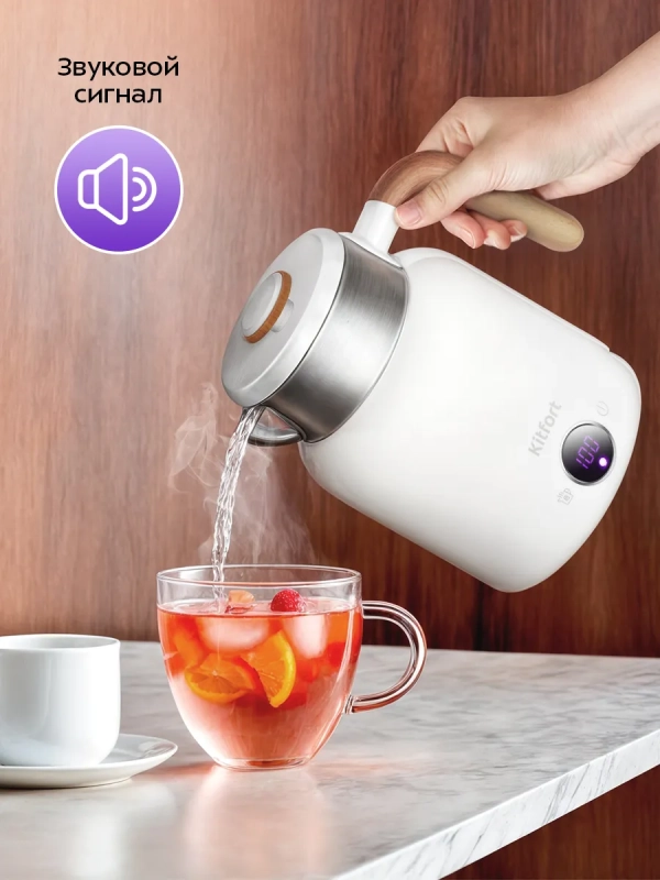 Чайник электрический с терморегулятором КТ-6724 - 1,5 л Чайник электрический с терморегулятором КТ-6724 - 1,5 л