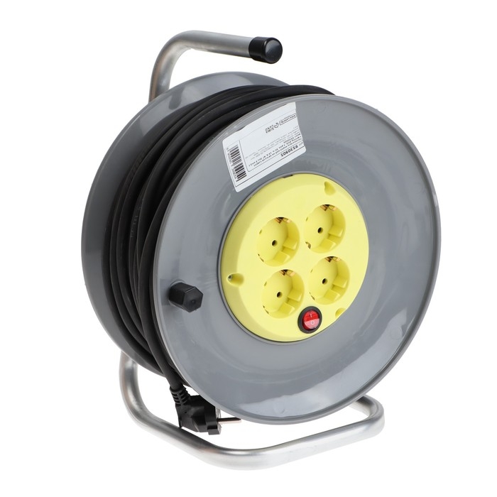 Удлинитель мороз-кий на катушке Luazon Lighting ECO, 4 роз, 50 м, 16 А, КГ 3х1.5 мм2,с выкл Удлинитель мороз-кий на катушке Luazon Lighting ECO, 4 роз, 50 м, 16 А, КГ 3х1.5 мм2,с выкл