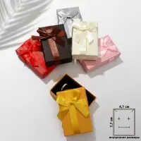 Коробочка подарочная под набор «Бант», 5×8, МИКС, вставка чёрная