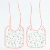 Набор детских слюнявчиков Крошка Я, 4 шт. + подарок, 20&times;17 см, цвет розовый, серый